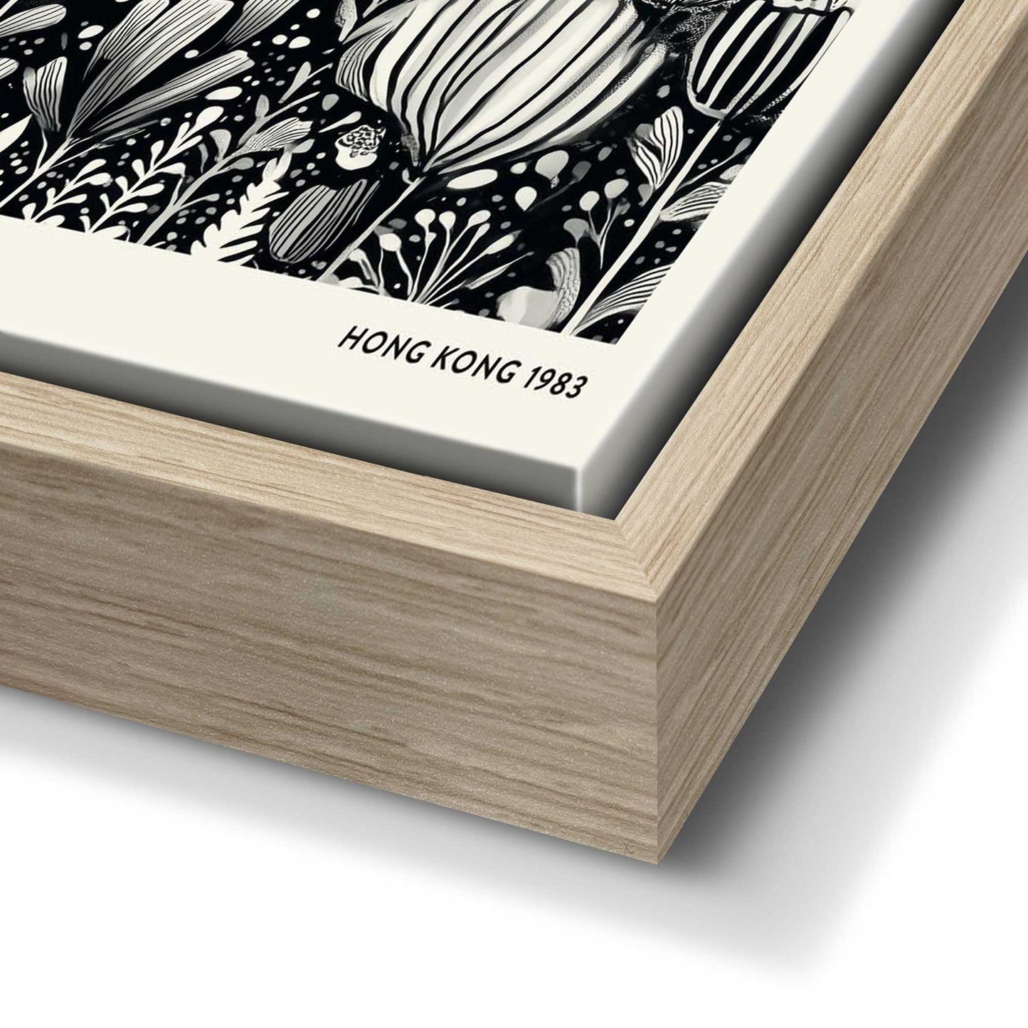 Canvas Kasumi Studio - black and white flowers 40x120