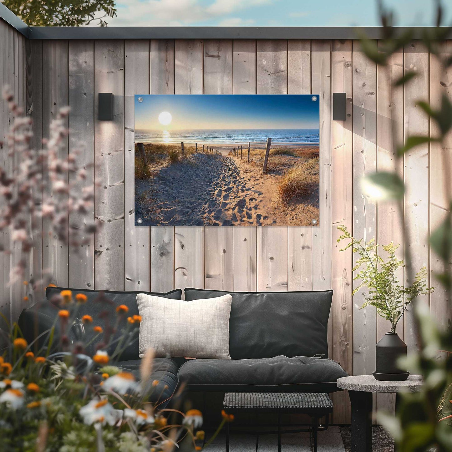 Outdoor Art Dutch Beach Sunset 50x70