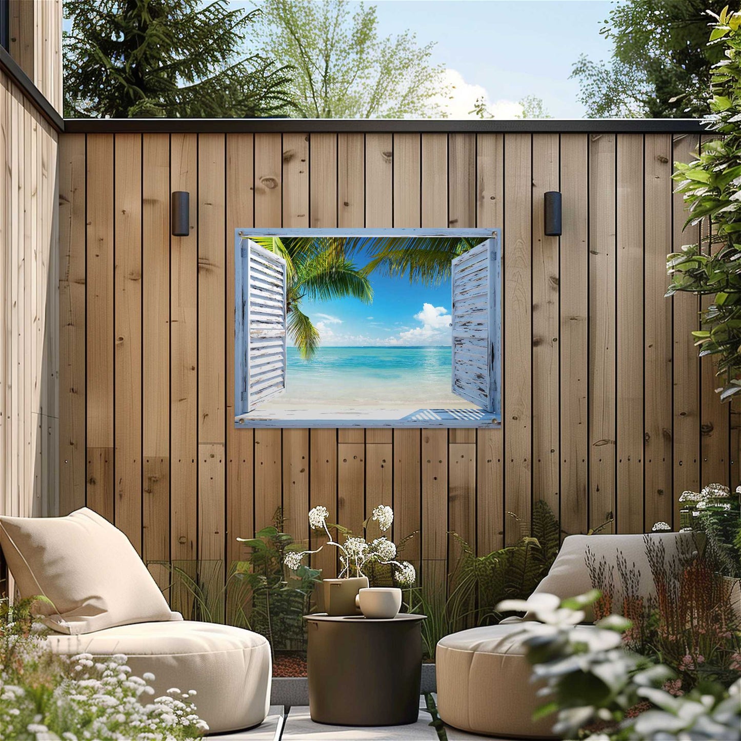 Outdoor Art Tropical Window 50x70