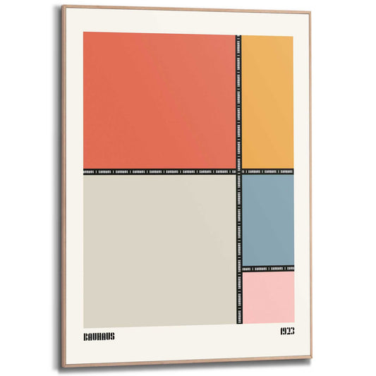 Framed in Wood Bauhaus Patterns 70x50