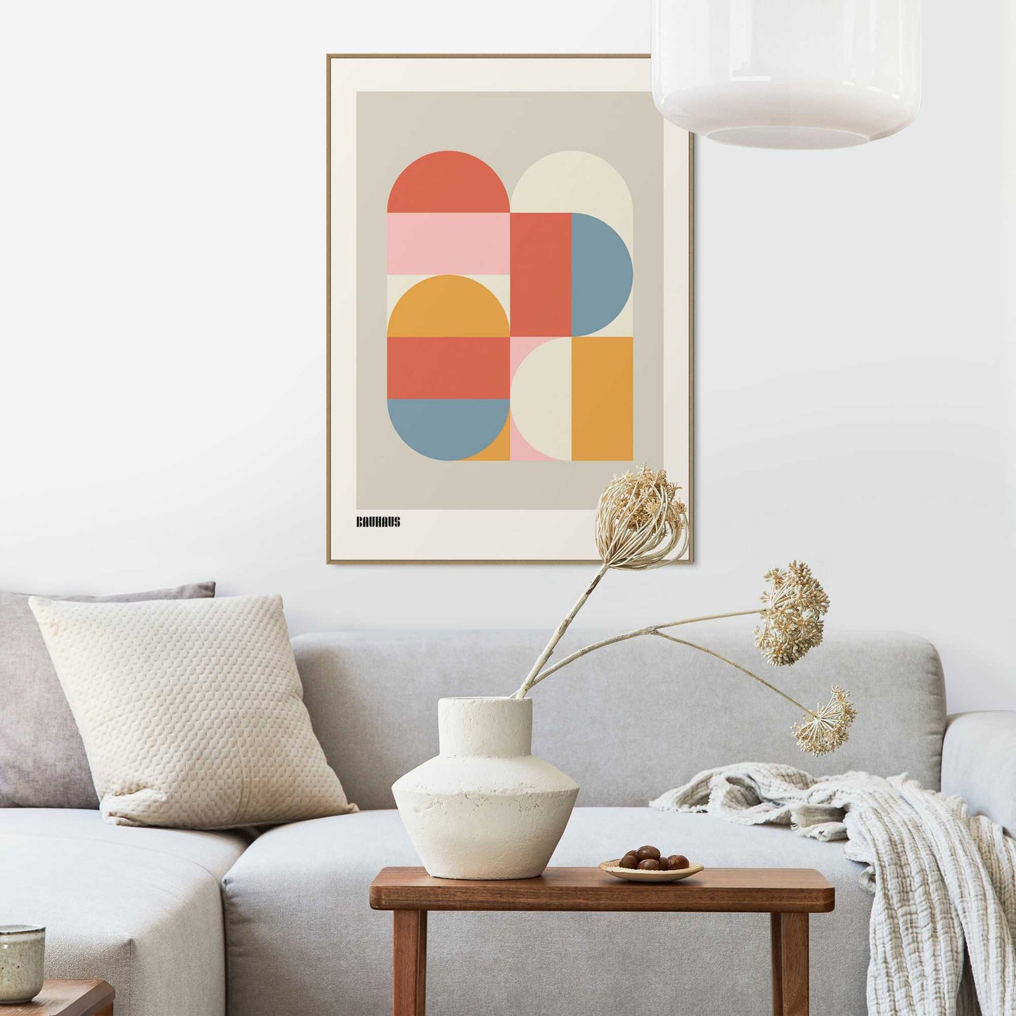 Framed in Wood Bauhaus Squares 70x50