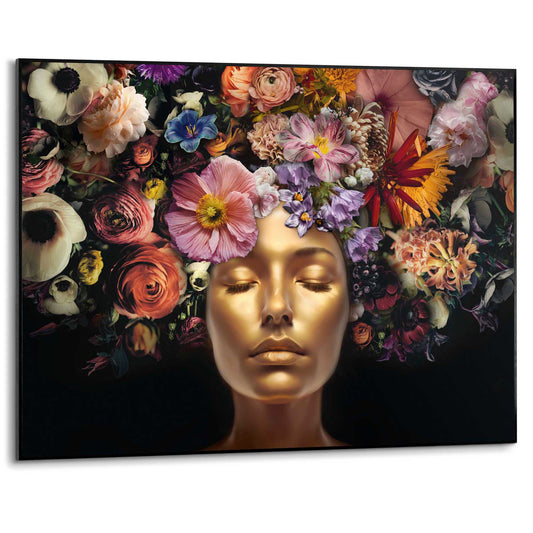 Framed in Black Floral Silence 50x70