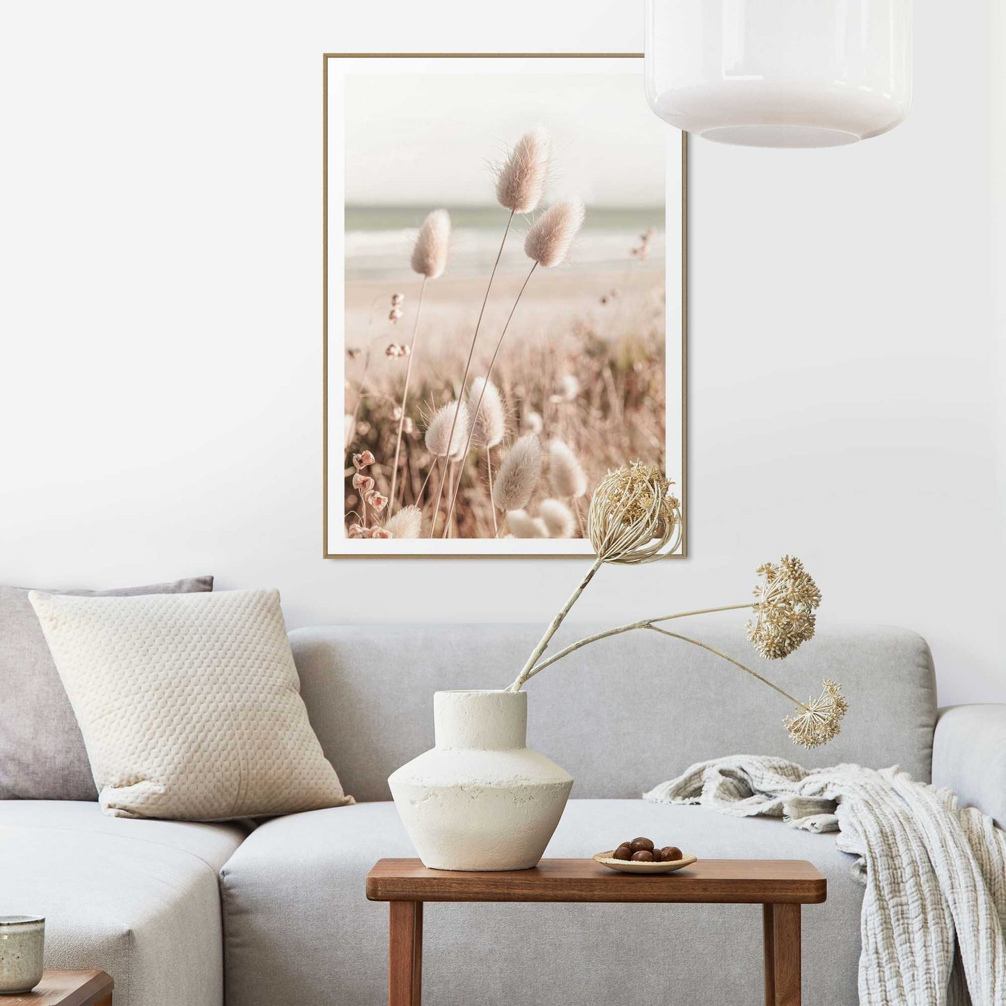 Framed in Wood Wind Grasses 70x50