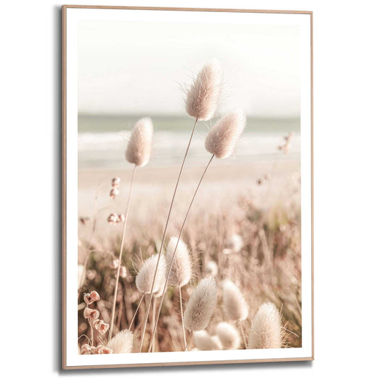 Framed in Wood Wind Grasses 70x50
