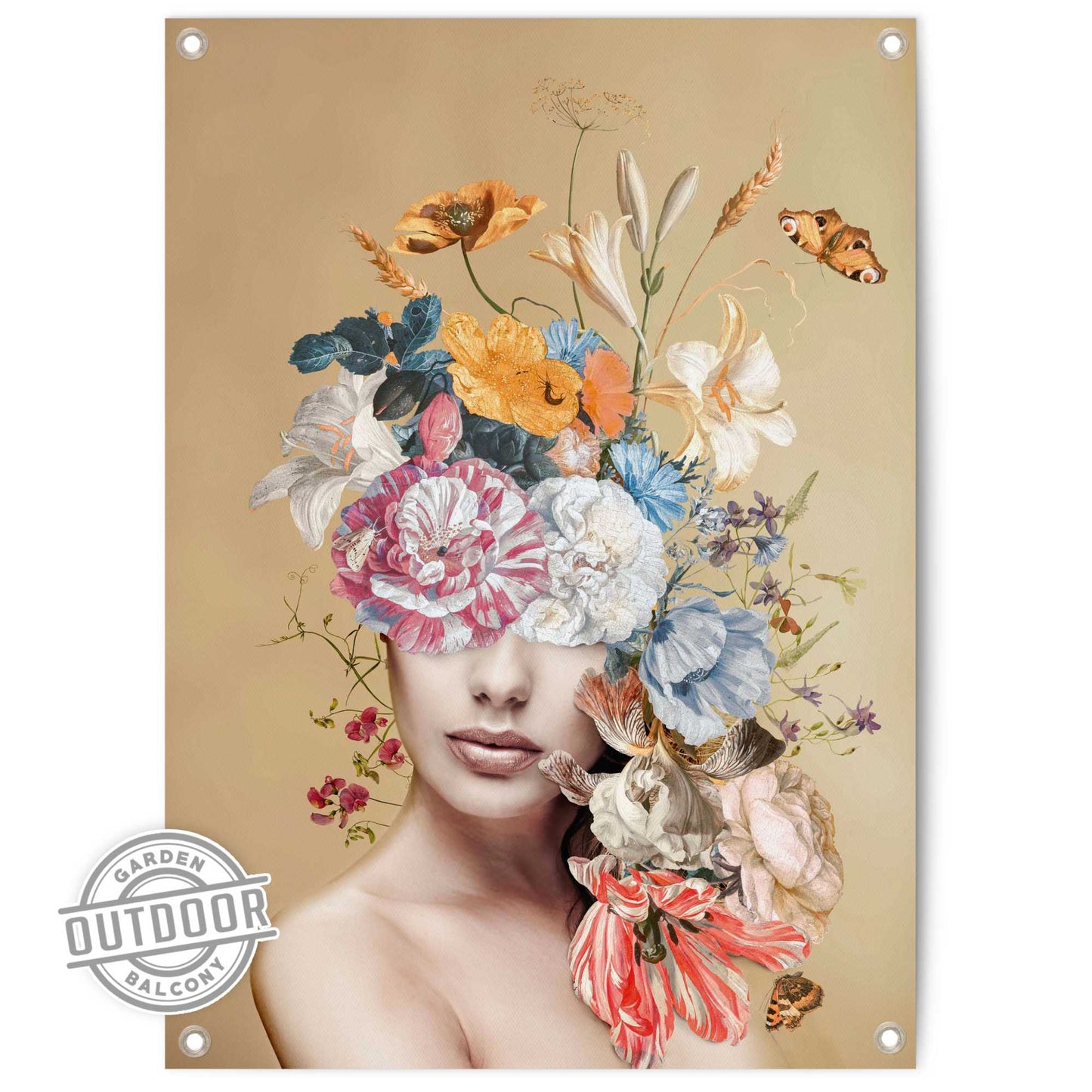 Outdoor Art Floral Lady 70x50