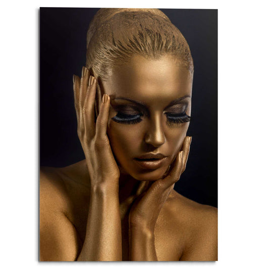 Plexiglass painting Girl in Gold 100x70
