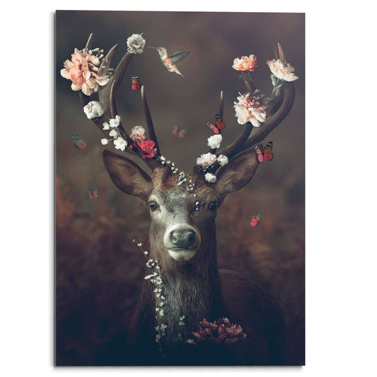 Plexiglass painting Florar Deer 100x70