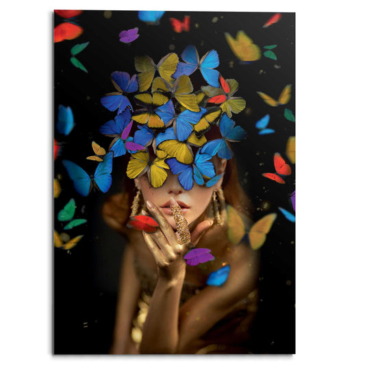 Plexiglass painting Blue Butterflies 100x70