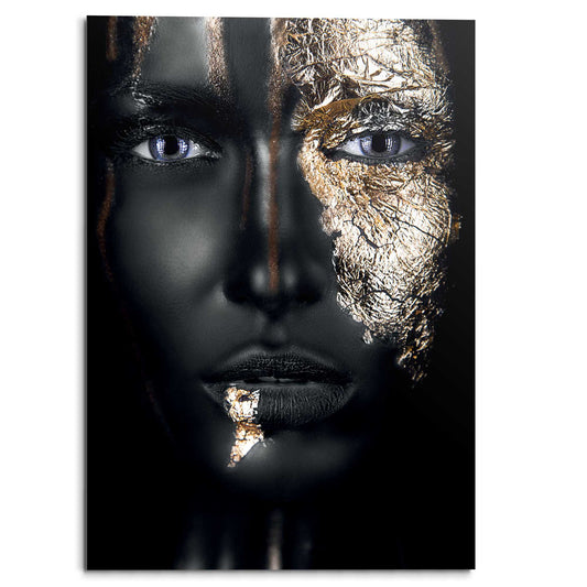 Plexiglass painting Gold Touch Face 100x70