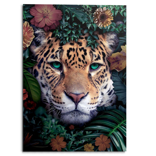 Plexiglass painting Tropical Leopard 100x70