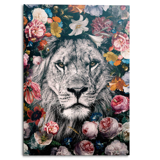 Plexiglass painting Flowery Lion 100x70