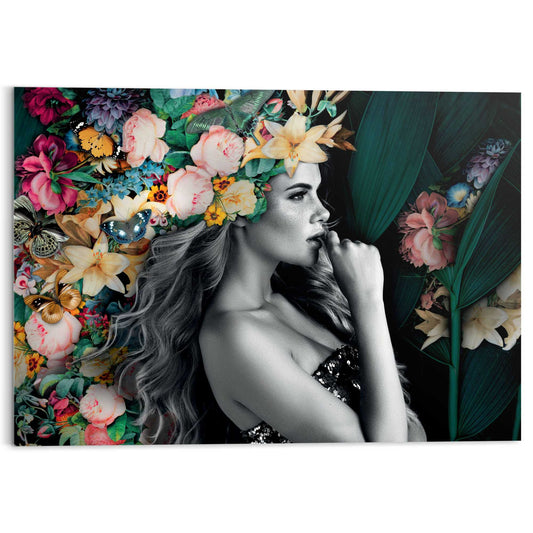 Plexiglass painting Spring Flowered Lady 70x100