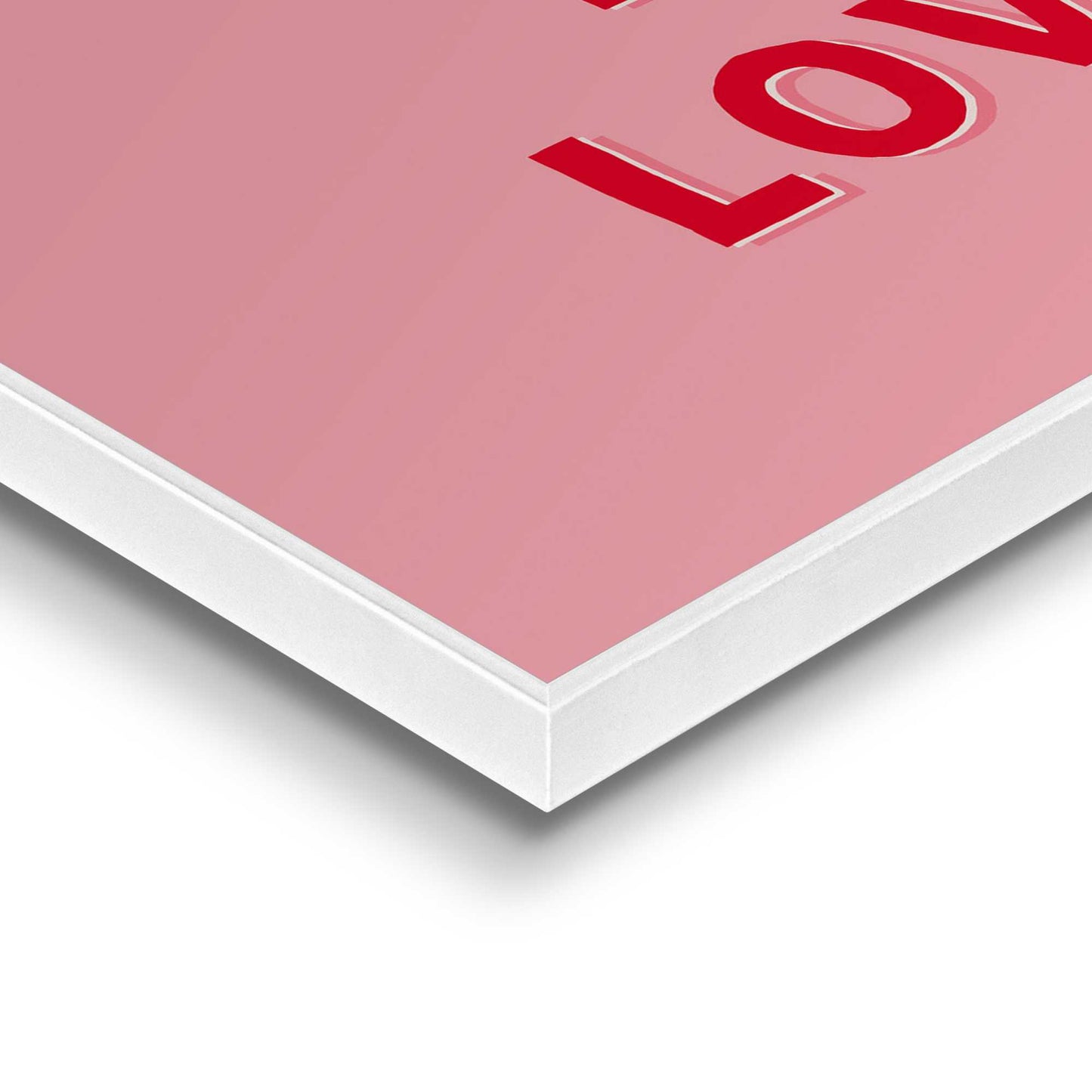 Framed in White Pink Love Set 40x30