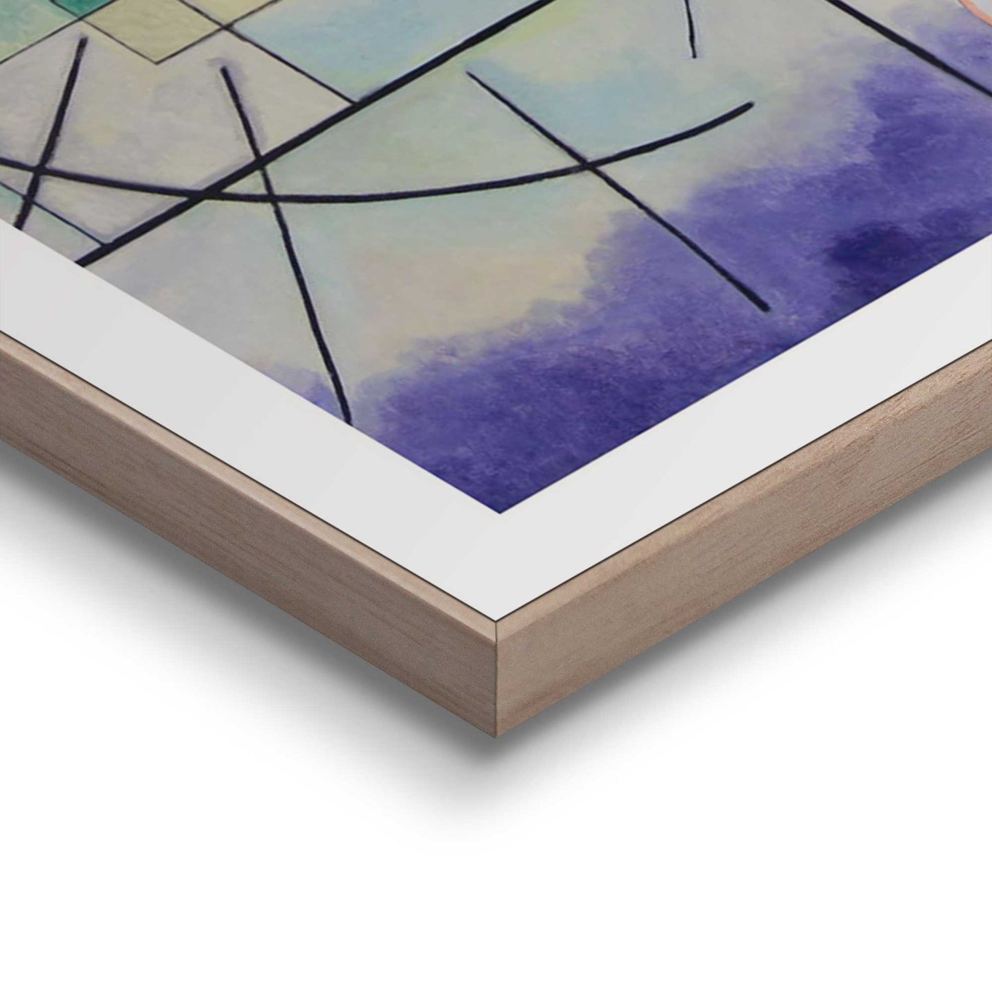 Framed in Wood Kandinsky Jaune Rouge Bleu 50x70