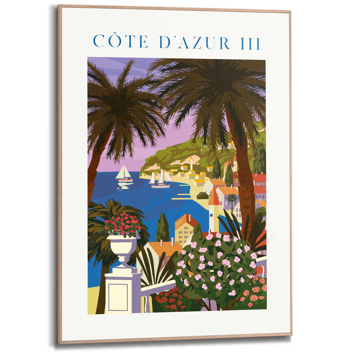 Framed in Wood Côte d'Azur III 70x50