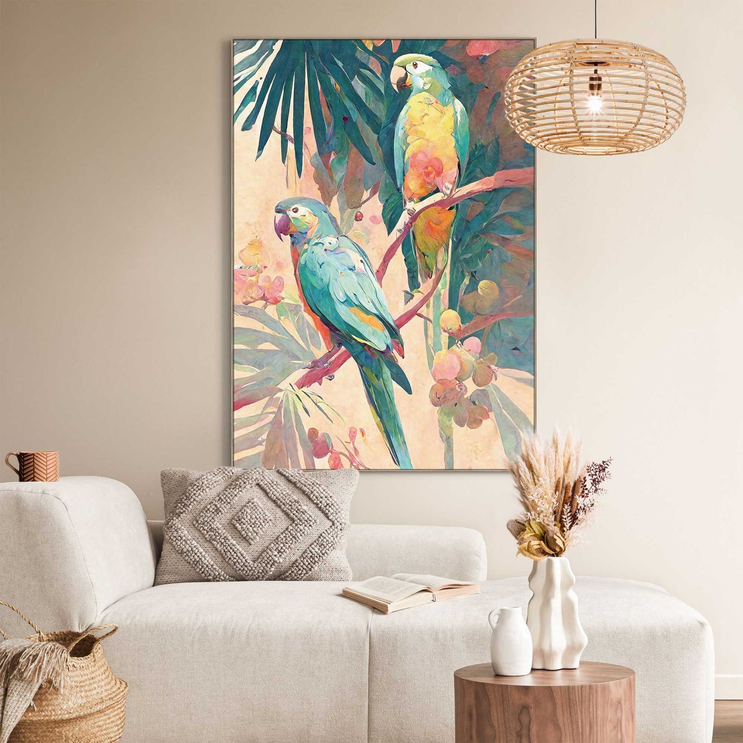 Canvas Parrot Colours 100x70