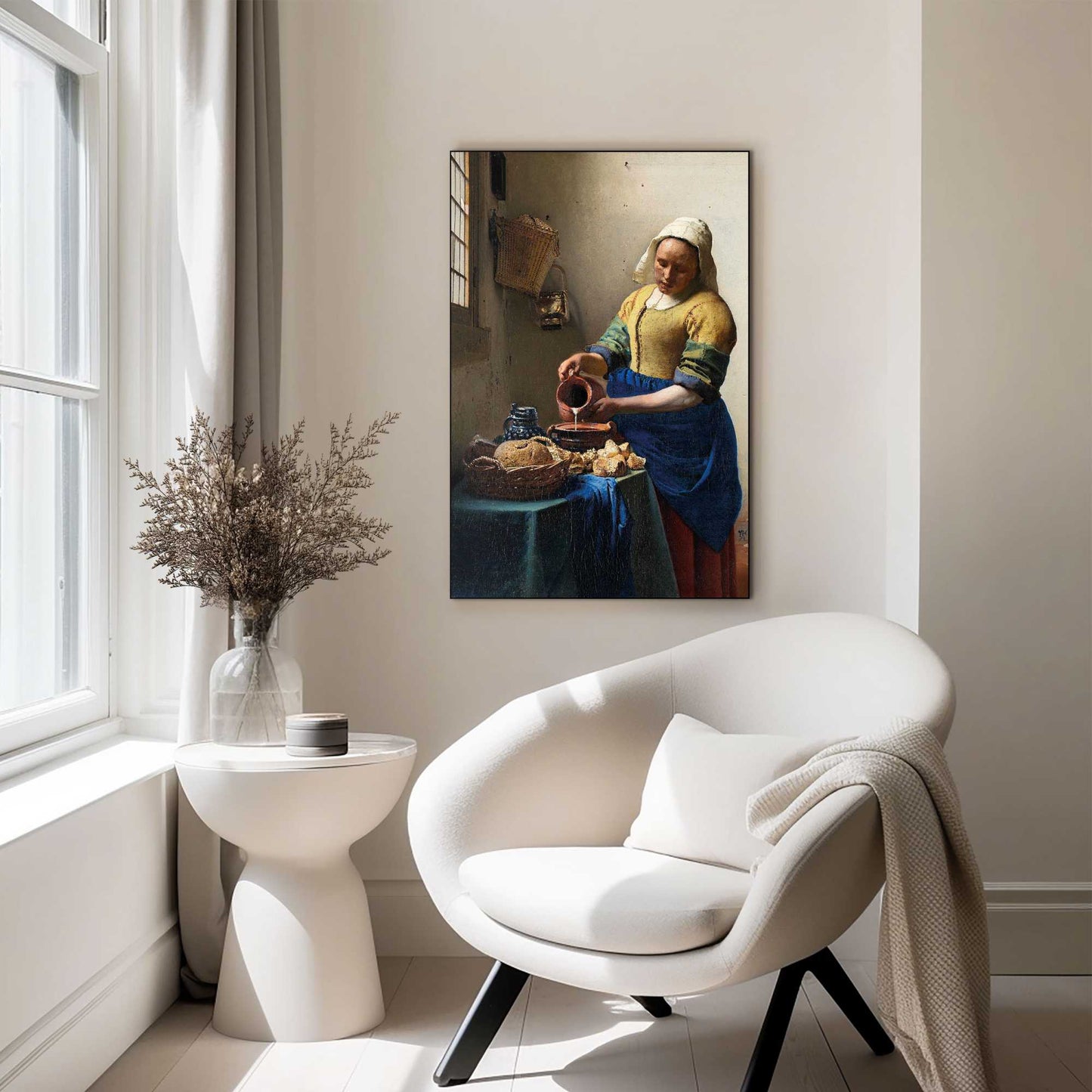 Framed Picture Johannes Vermeer - milkmaid 90x60