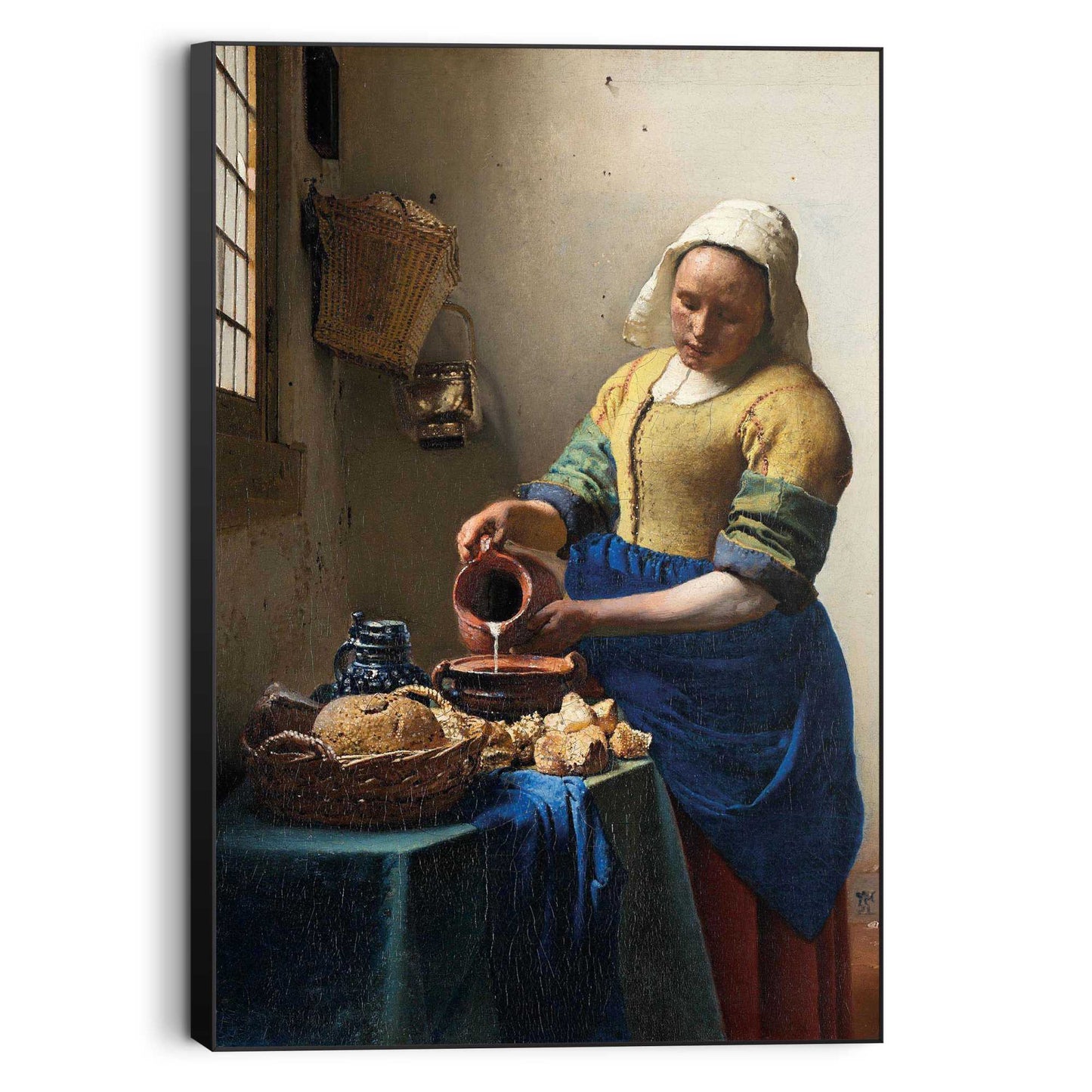 Framed Picture Johannes Vermeer - milkmaid 90x60