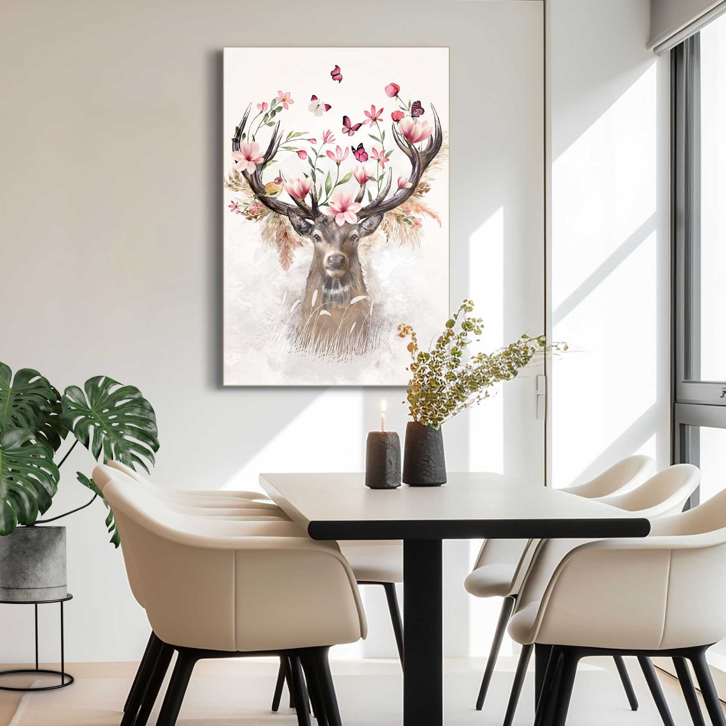 Framed Picture Soft Deer 90x60