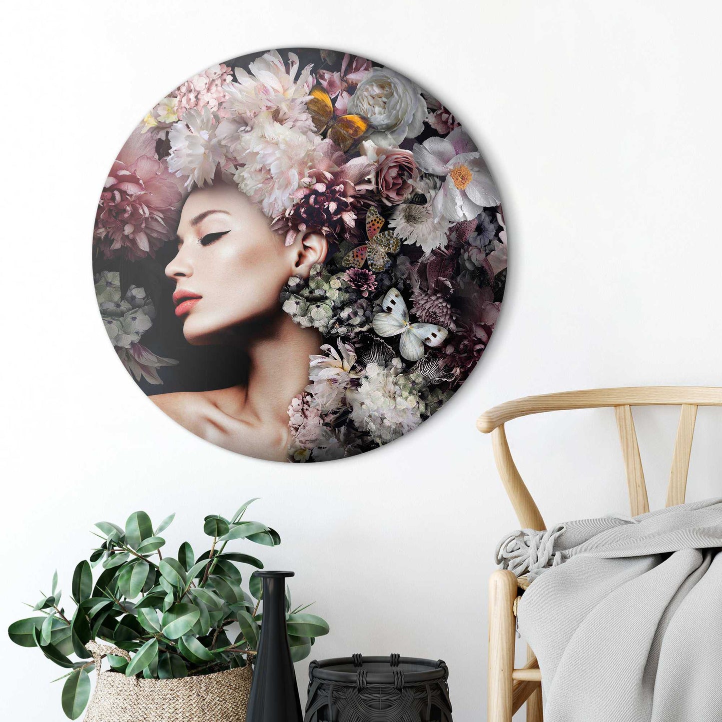 Painting Flower Lady 80 Rond