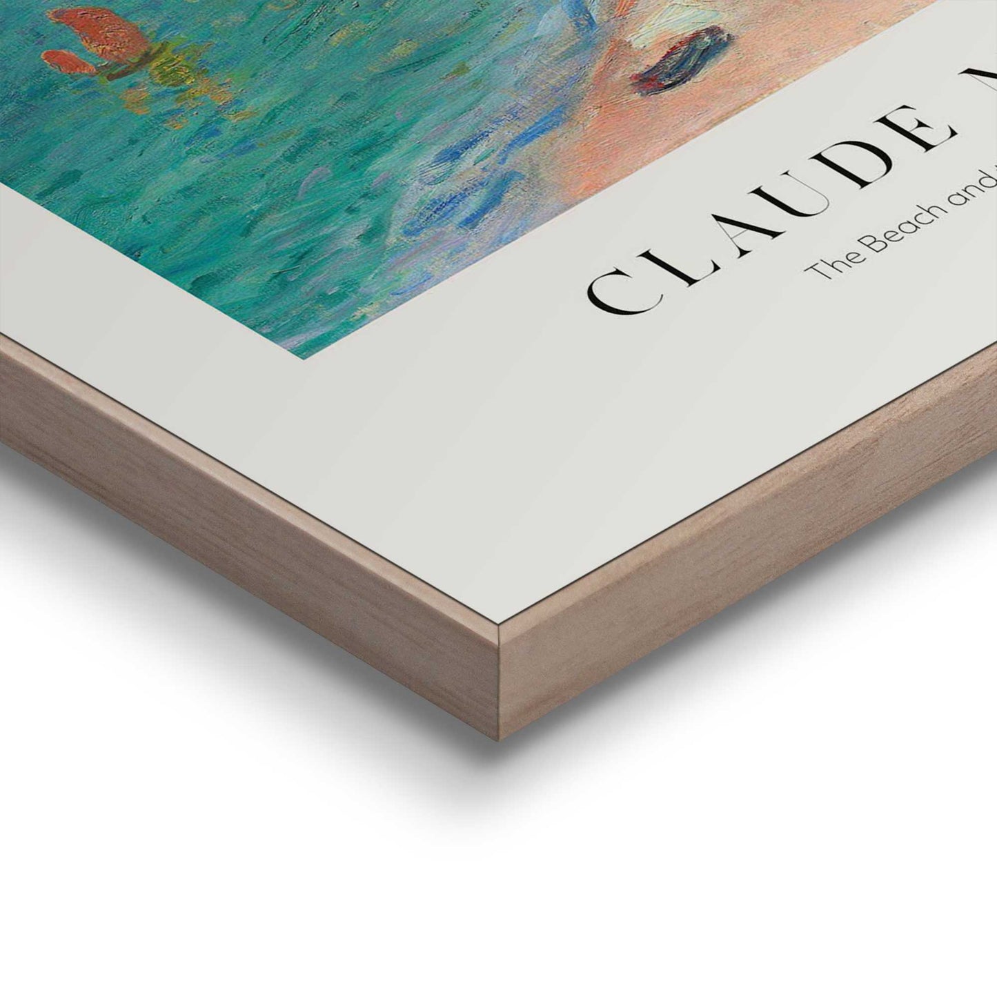 Framed in Wood Monet - Etretat Beach 50x40