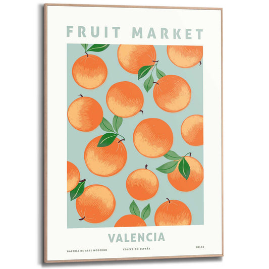 Framed in Wood Valencia Oranges 70x50