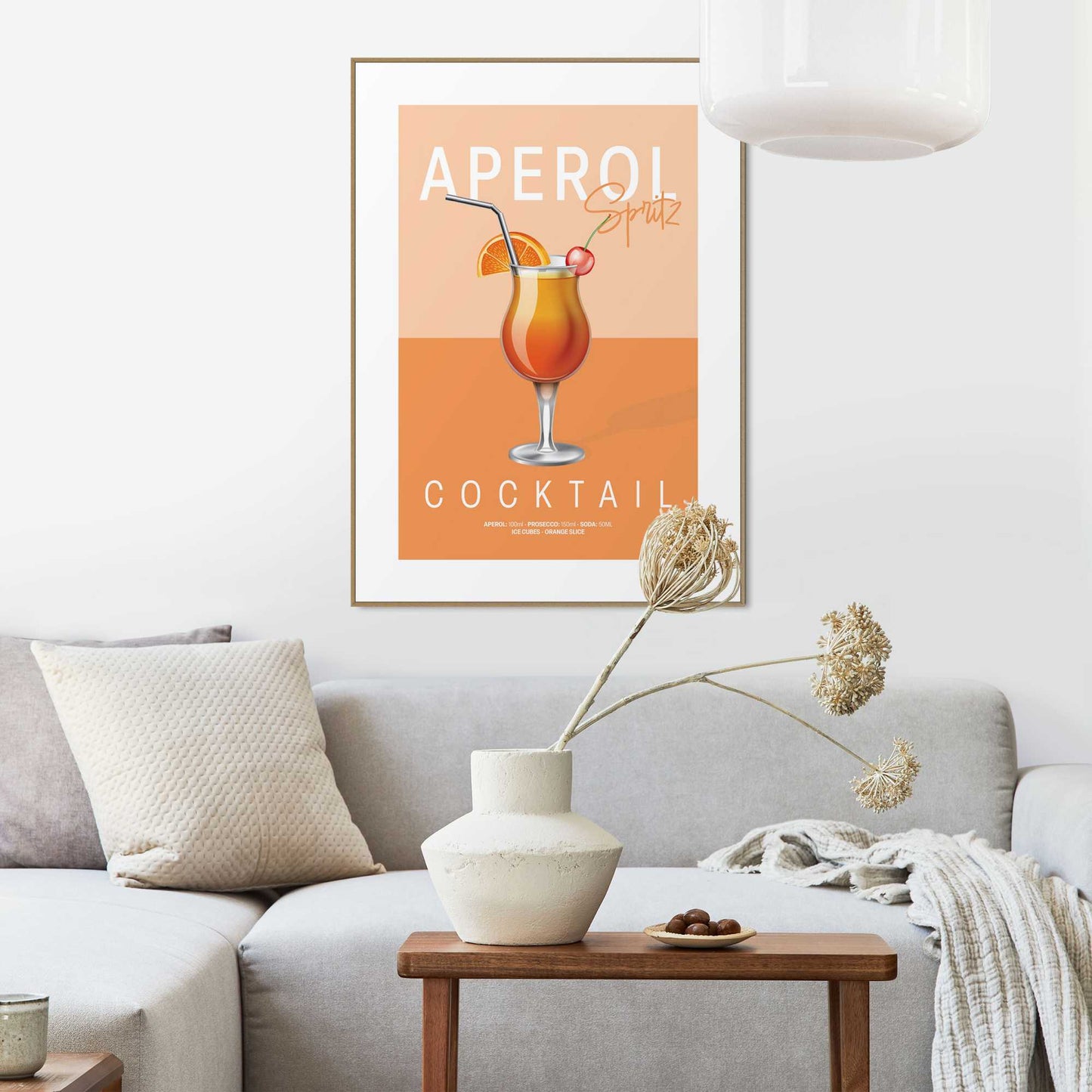 Framed in Wood Aperol Cocktail 70x50