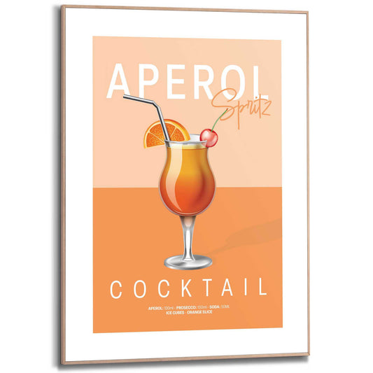 Framed in Wood Aperol Cocktail 70x50