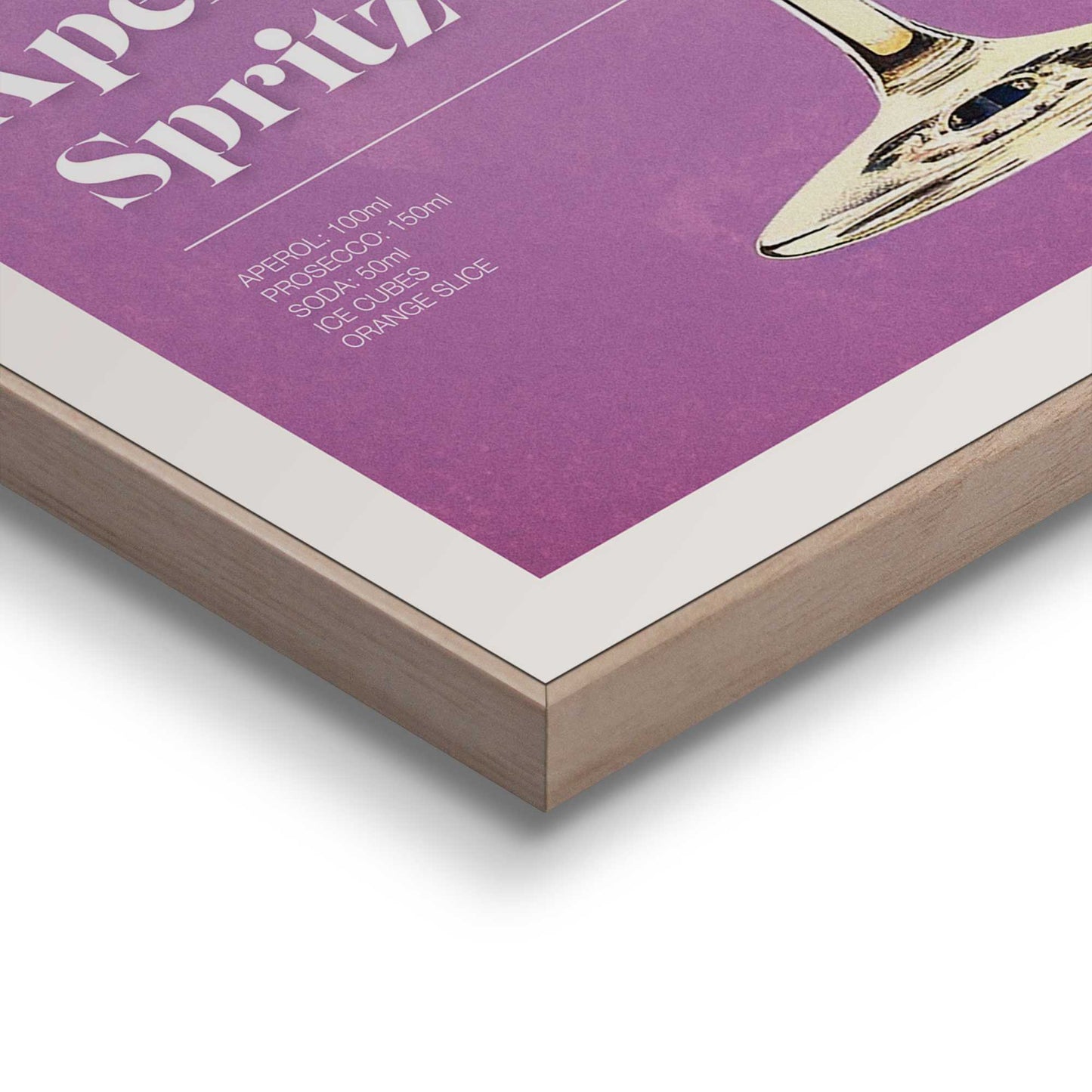 Framed in Wood Aperol Spritz Retro 50x40