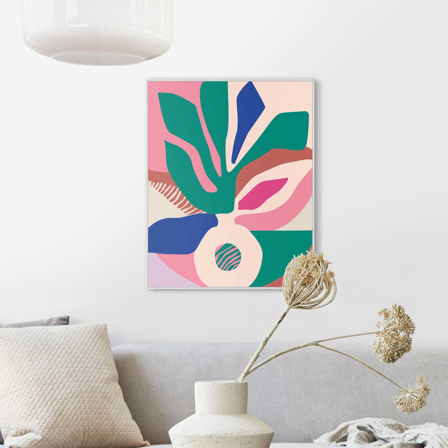 Framed in White Primary Vase 50x40