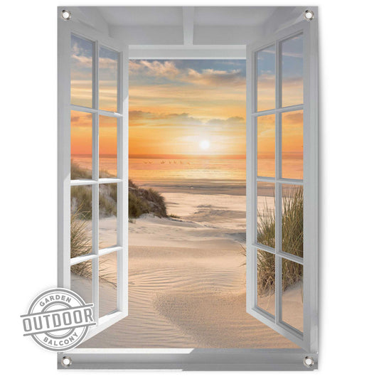 Outdoor Art Sunset Window Beach 70x50
