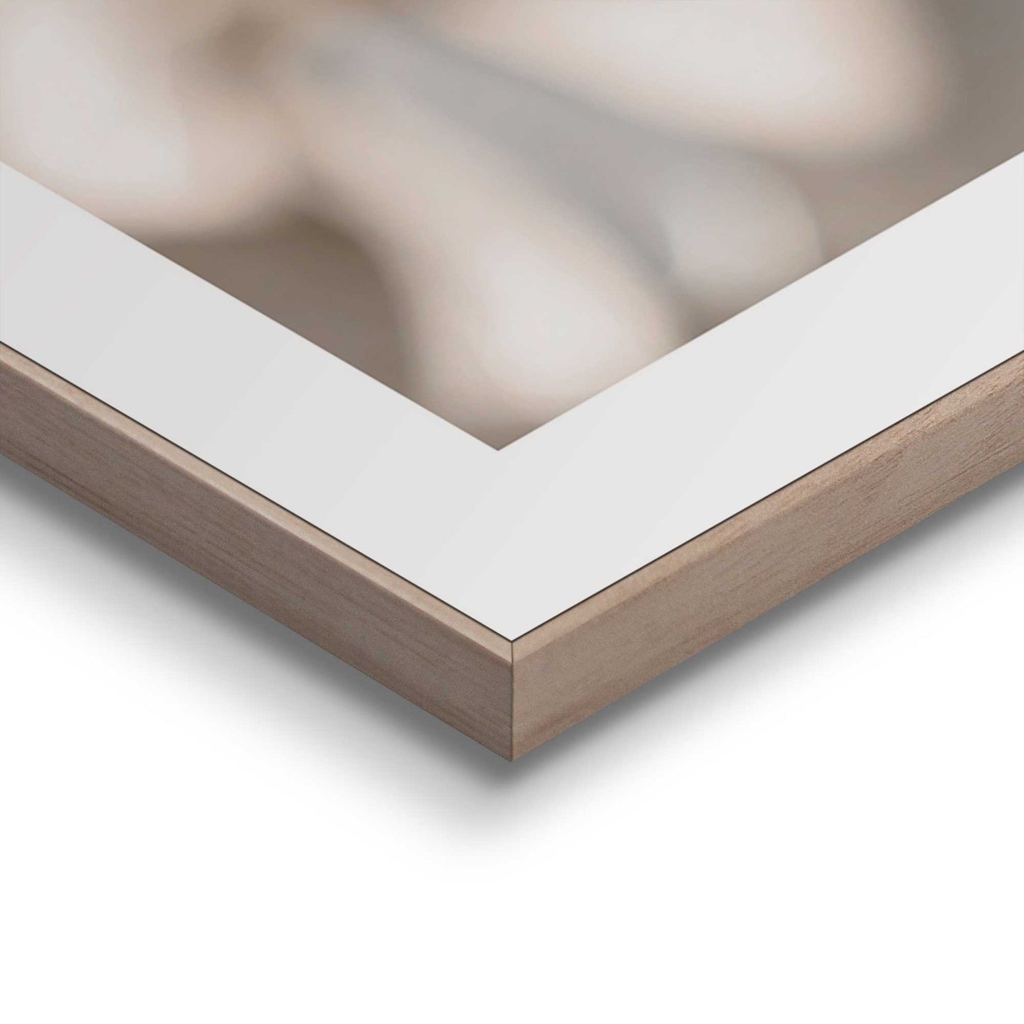 Framed in Wood Close Up White 70x50