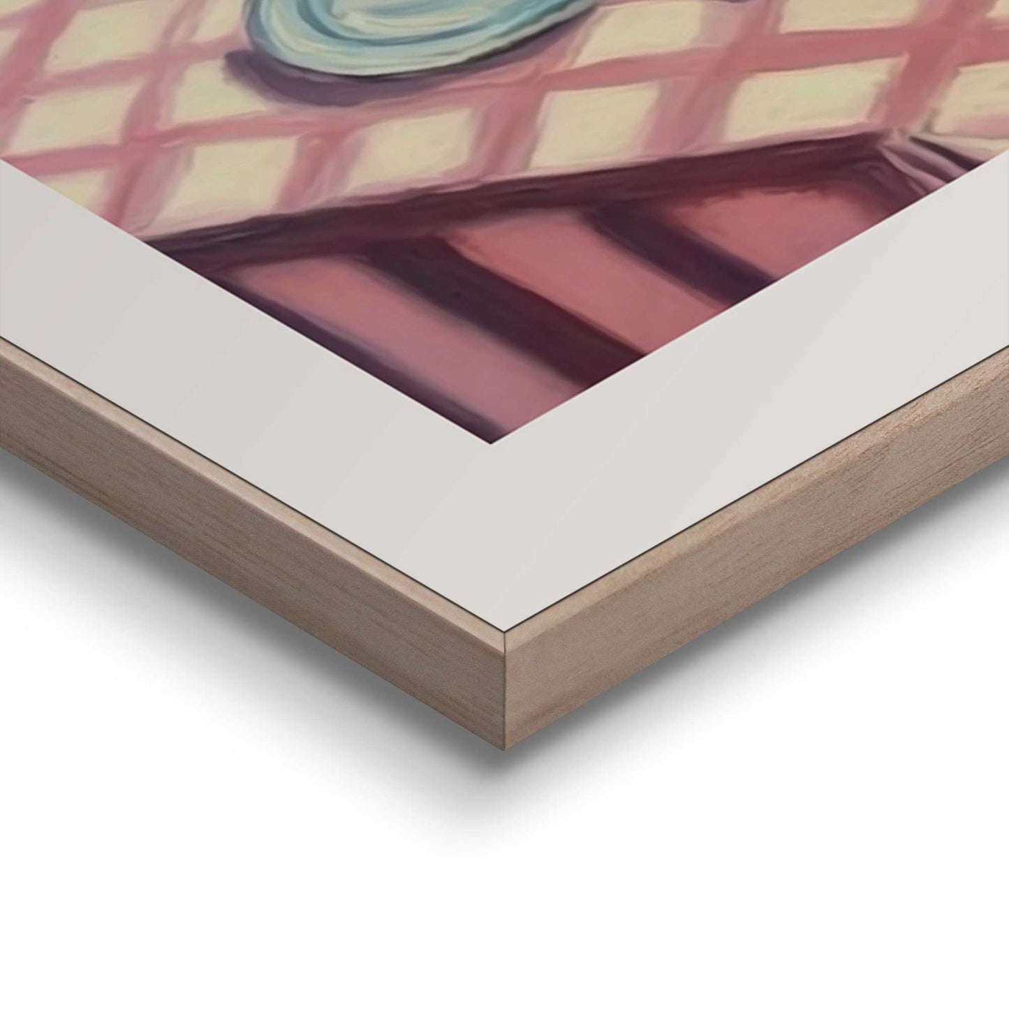 Framed in Wood Holiday Balcony View 70x50