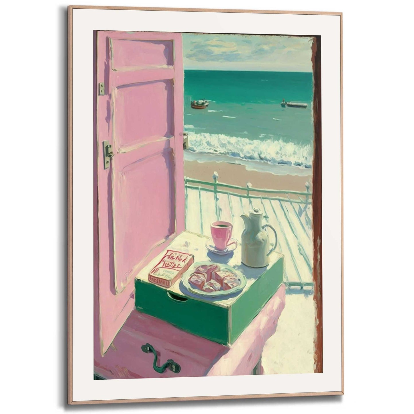 Framed in Wood Holiday Boulevard View 70x50