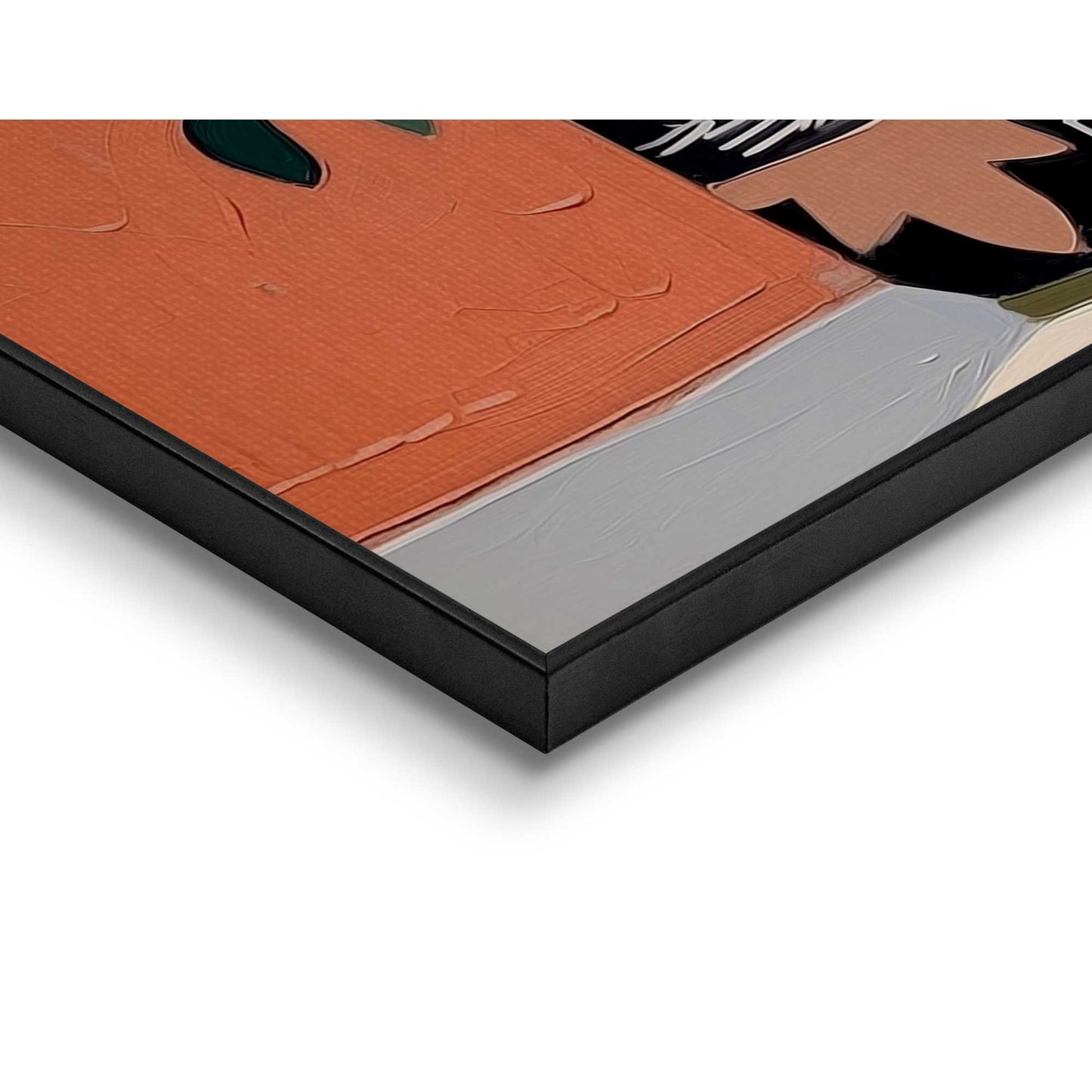 Black wooden frame Red Wall Flowers 50x50