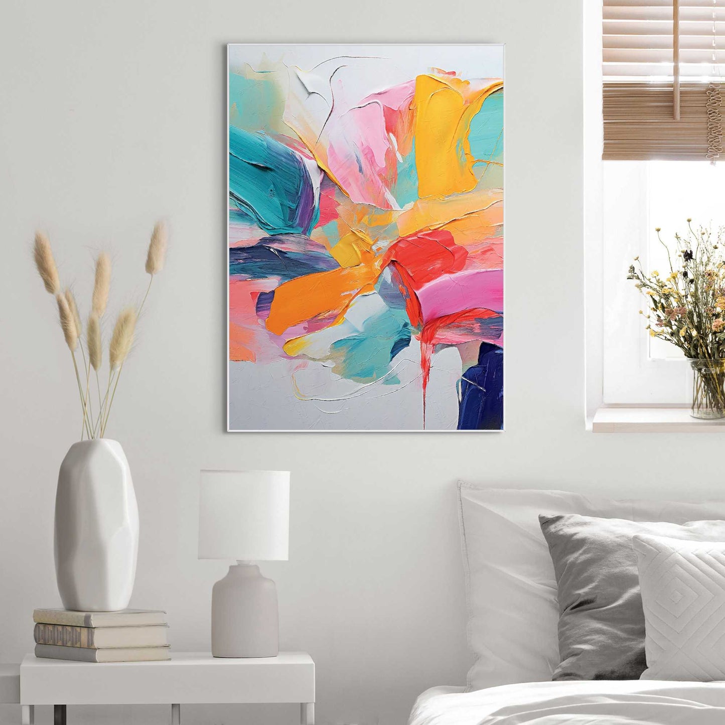 Framed in White Multicolour 70x50