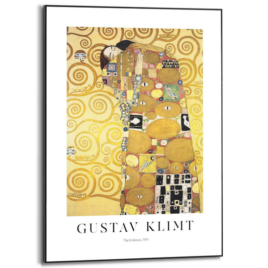 Framed in Black Gustav Klimt - the embrace 70x50