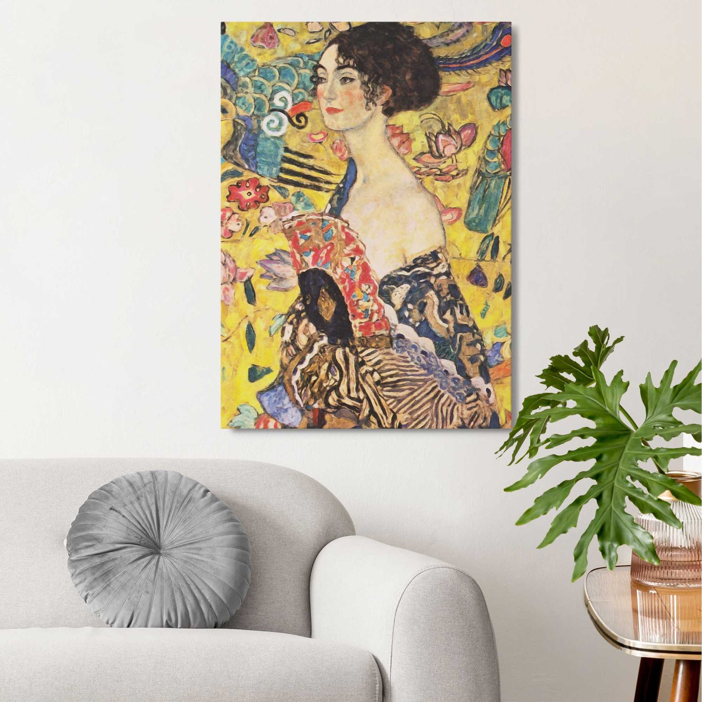 Canvas Gustav Klimt - lady with fan 70x50
