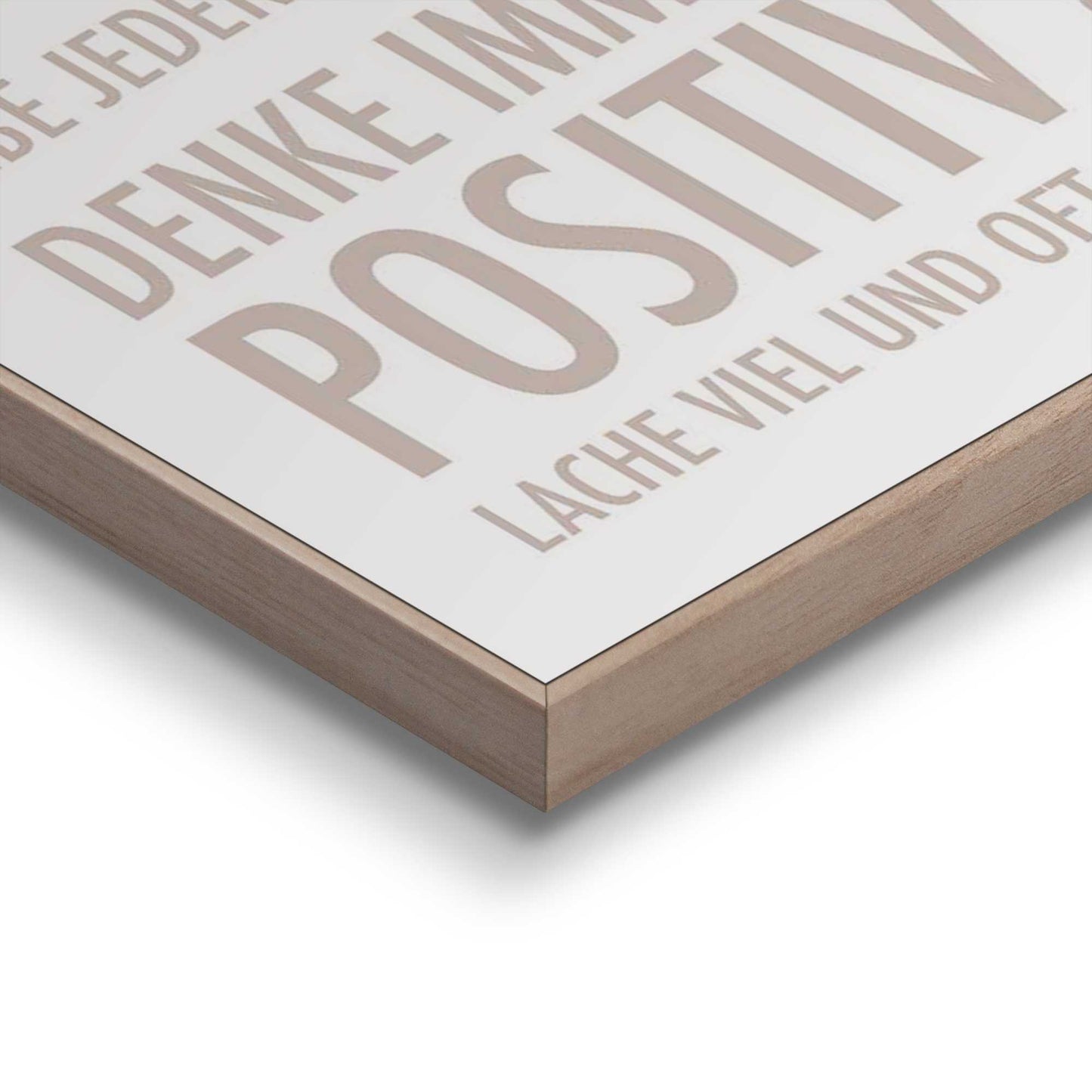 Framed in Wood Positiv Leben 70x50