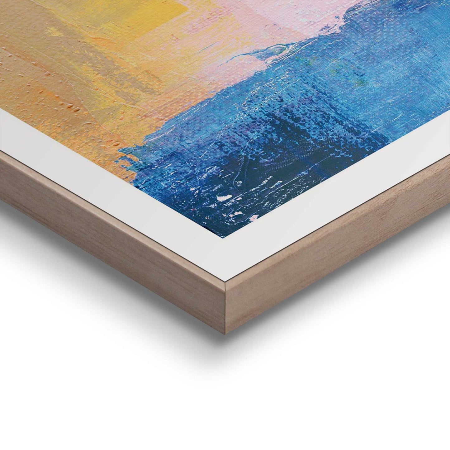 Framed in Wood Colourful Modern Abstract 50x40