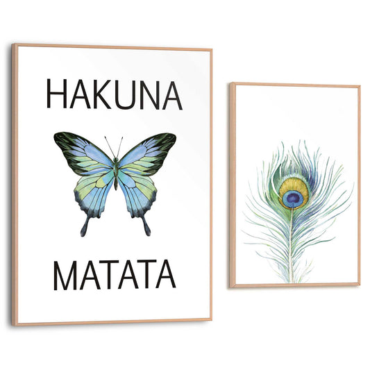 Framed in Wood Hakuna Matata 40x30