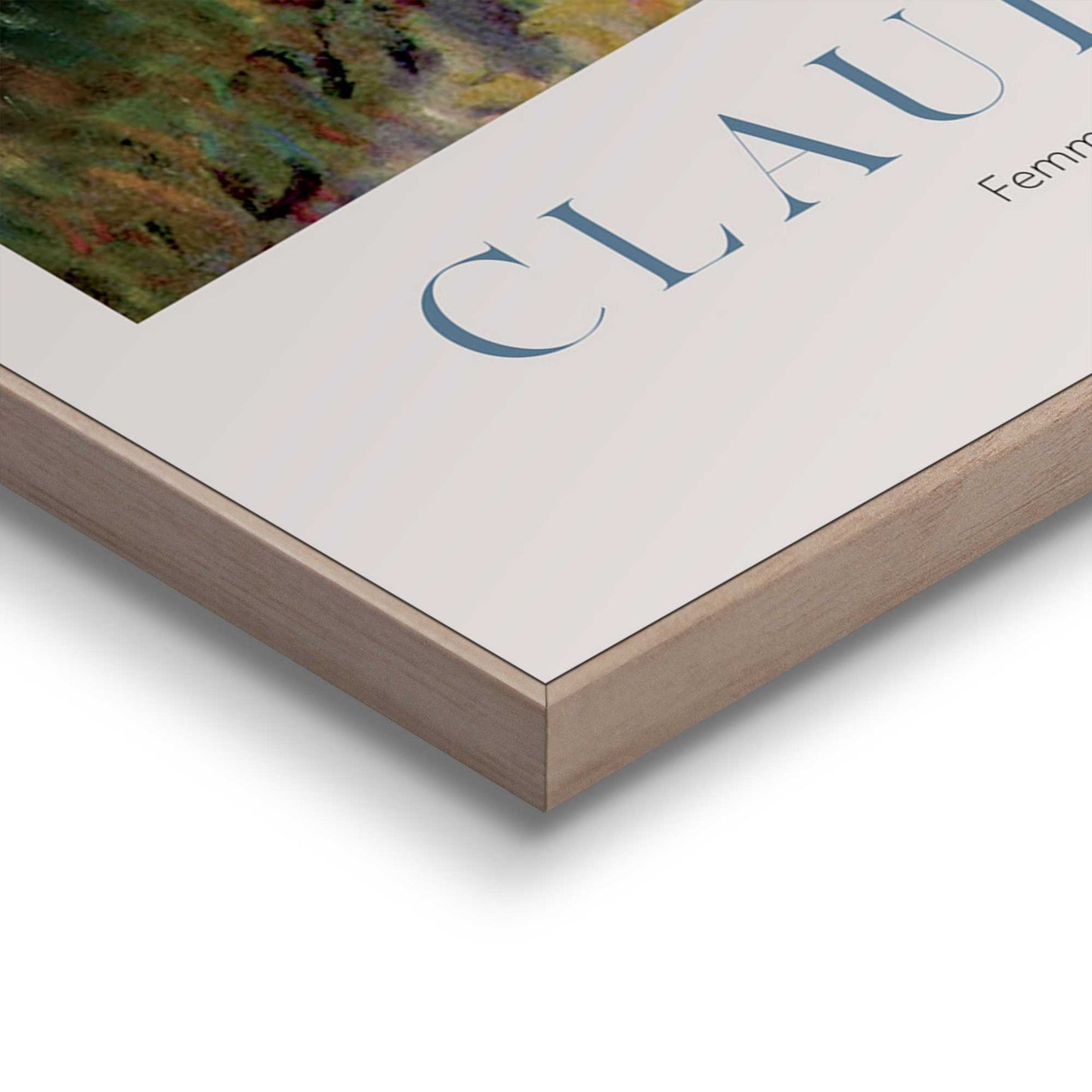 Framed in Wood Monet - woman with a parasol, facing left 70x50