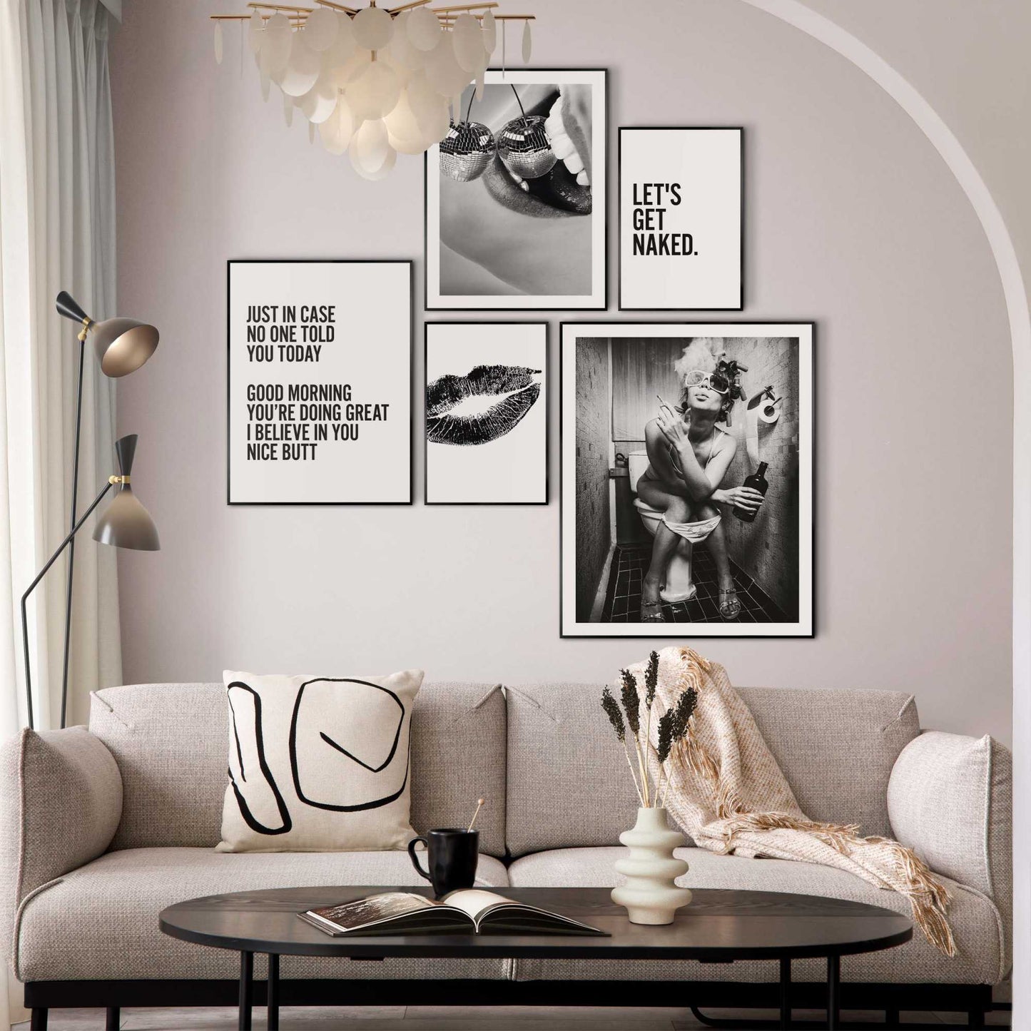 Framed poster set in Black Funky Chic 50x40