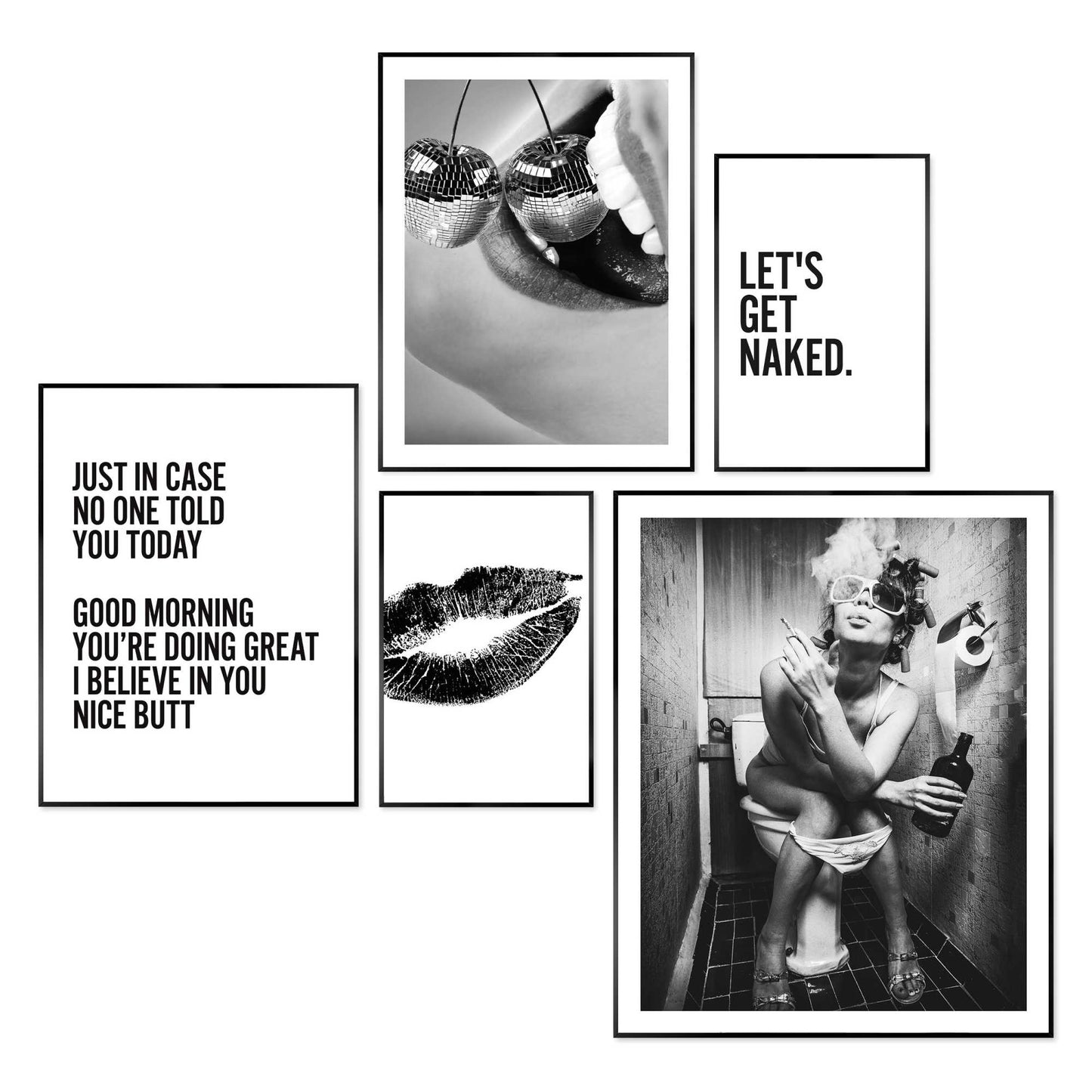 Framed poster set in Black Funky Chic 50x40