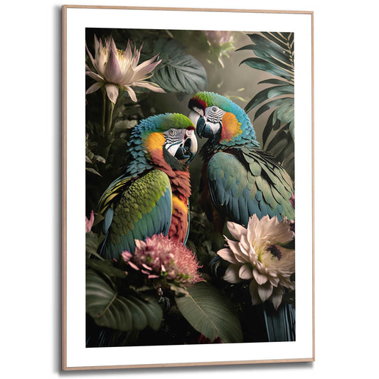 Framed in Wood Loro Couple 70x50