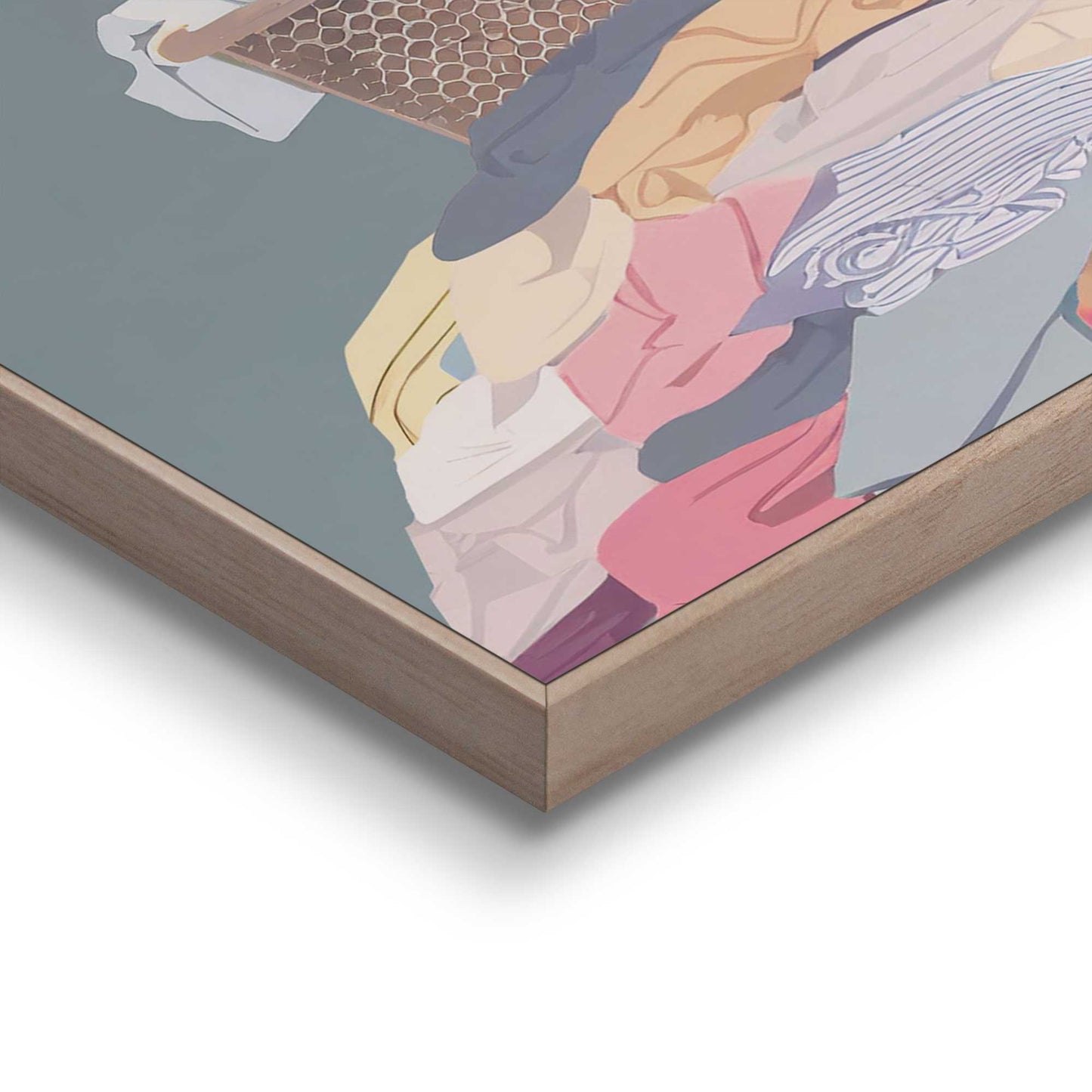 Framed in Wood Laundry Wine 50x40