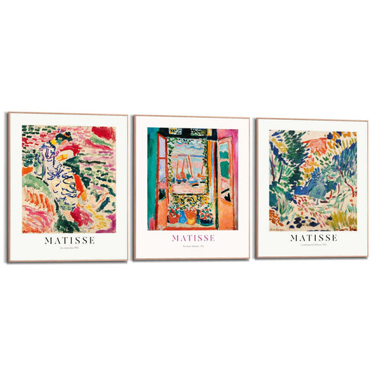 Framed in Wood Matisse Triptych 50x40