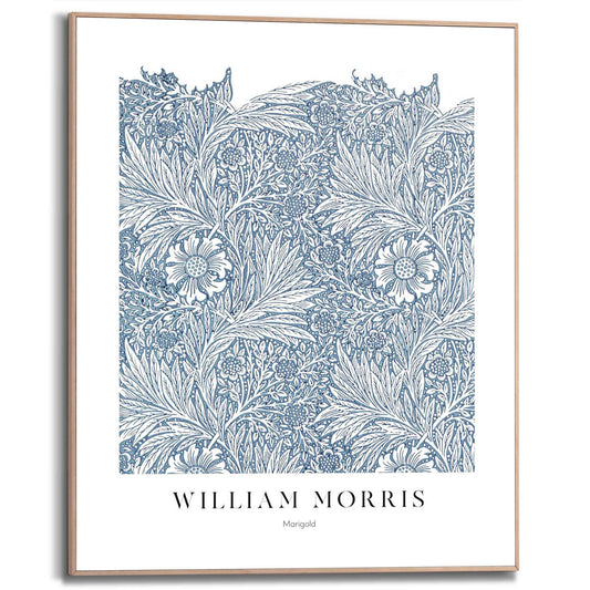 Framed in Wood William Morris - marigold blue 50x40