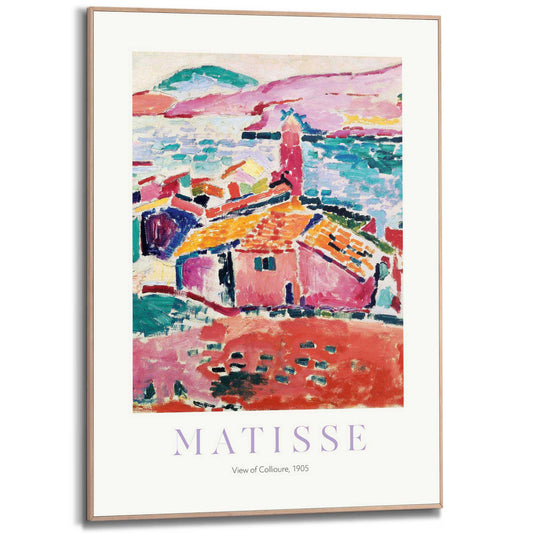 Framed in Wood Matisse - les toits de Collioure 70x50