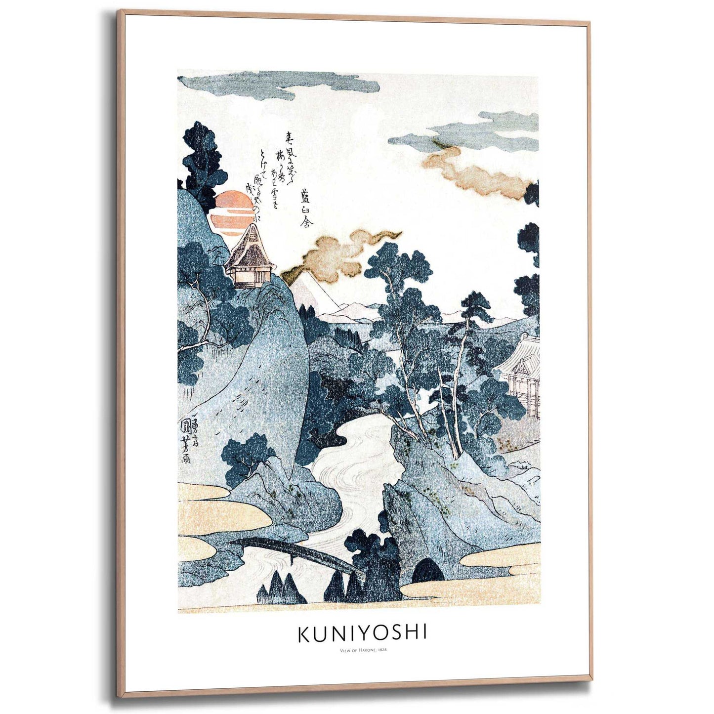 Framed in Wood Japanese Mountains 70x50